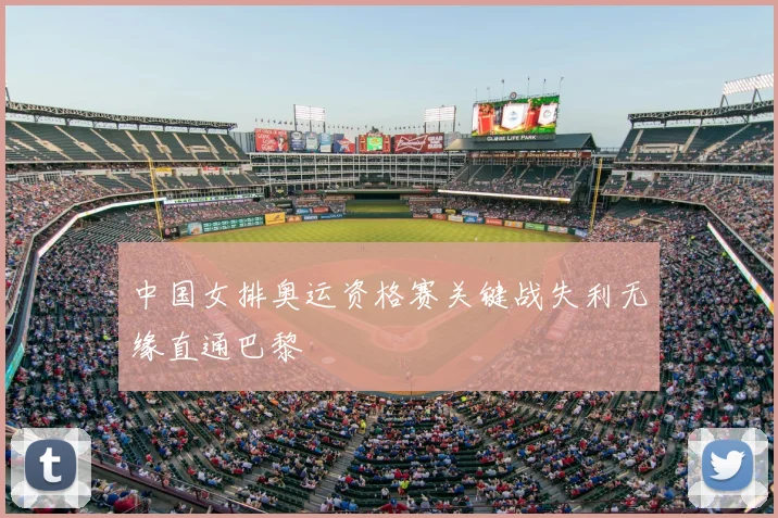 中国女排奥运资格赛关键战失利无缘直通巴黎